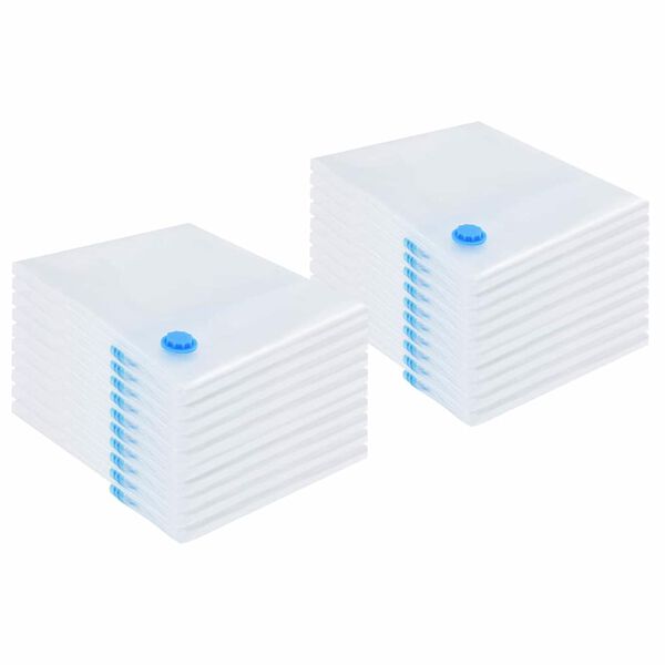 vidaXL Opbevaringsposer 20 pcs Gennemsigtig og bl&aring; 100 x 80 cm