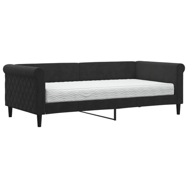 vidaXL daybed med madras 90x190 cm velour sort