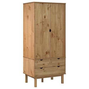 vidaXL t&oslash;jskab OTTA 76,5x53x172 cm massivt fyrretr&aelig;