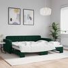 vidaXL daybed med udtr&aelig;k 90x200 cm velour m&oslash;rkegr&oslash;n