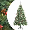 vidaXL Kunstigt juletr&aelig; 300 LED'er Varm hvid PVC og metal Gr&oslash;n
