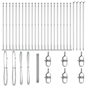 vidaXL Hegnsp&aelig;l S&oslash;lv 50 x 1,5 m (12 x 12 mm net) St&aring;l