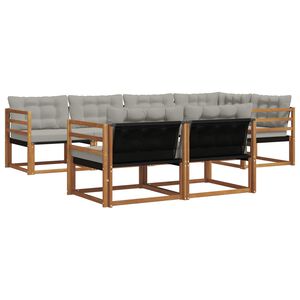 vidaXL Udend&oslash;rs sofagruppe med pude 7 pcs Naturlig og Lys Gr&aring;