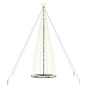 vidaXL LED juletræ med 800 LED'er med jordspyd Varm hvid 400 cm Jern