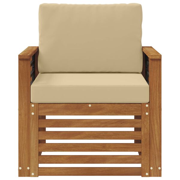 vidaXL Udend&oslash;rs sofagruppe Soli Akacietr&aelig; og polyester Naturfarvet