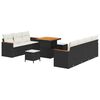 vidaXL Havesofa S&aelig;t med pude 14 pcs Sort og Cream polyrattan