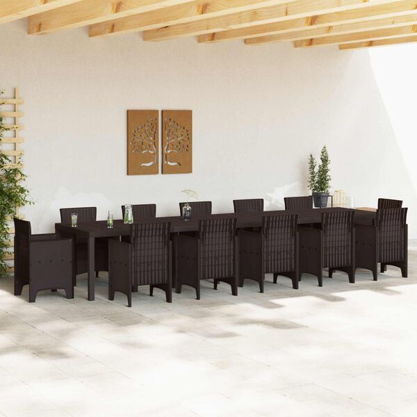 vidaXL Havem&oslash;bel Bord Brun 400 x 100 x 73 cm polyrattan