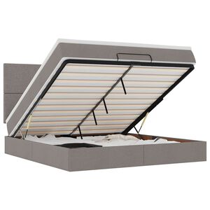 vidaXL osmannisk sengeramme med madras 180x200 cm stof gr&aring;brun