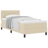 vidaXL Box spring seng med hovedg&aelig;rde Creme 80 x 200 cm Stof