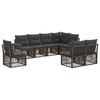 vidaXL Havesofa S&aelig;t 8 stk. Gr&aring; og M&oslash;rkegr&aring; polyrattan