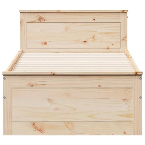 vidaXL sengeramme uden madras med sengegavl 90x200 cm massivt fyrretræ