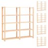 vidaXL reoler 5 stk. 5 hylder 170x38x170 cm massivt fyrretr&aelig; 500 kg