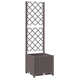 vidaXL plantekasse med espalier 40x40x136 cm PP brun