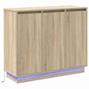 vidaXL LED Sideboard Sonoma eg 90 x 32 x 75 cm Konstrueret tr&aelig;