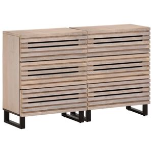 vidaXL sk&aelig;nke 2 stk. 60x34x75 cm massivt mangotr&aelig;