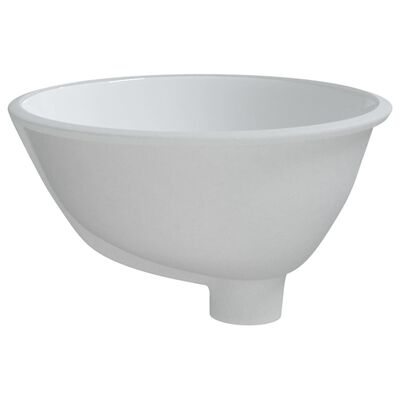 vidaXL badeværelsesvask 33x29x16,5 cm oval keramisk hvid