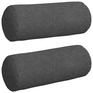 vidaXL Bolsterpuder 2 pcs M&oslash;rkegr&aring; &Oslash; 15 x 40 cm Velourstof