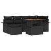 vidaXL Havesofa S&aelig;t 7 stk. Sort polyrattan