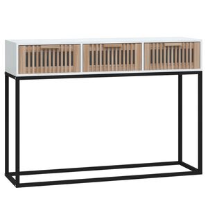 vidaXL konsolbord 105x30x75 cm konstrueret tr&aelig; og jern hvid