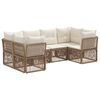vidaXL Havesofa S&aelig;t 6 stk. 6-Antal s&aelig;der Beige polyrattan