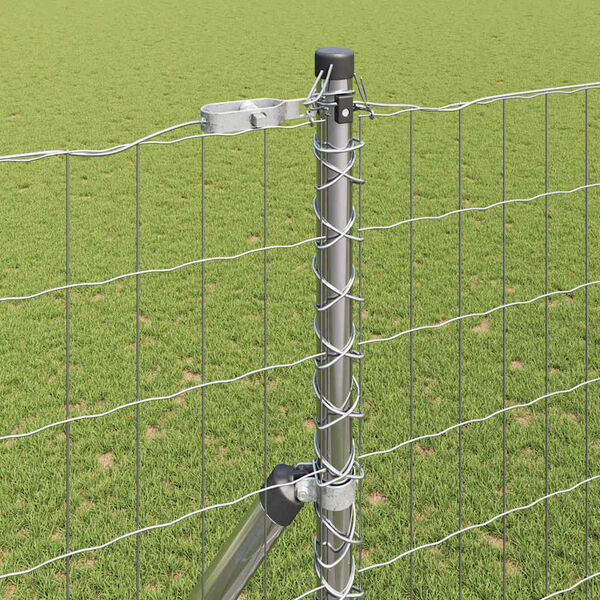 vidaXL Hegn med post S&oslash;lv 1,5 x 10 m St&aring;l og PVC