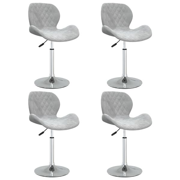 vidaXL drejelige spisebordsstole 4 stk. fl&oslash;jl lysegr&aring;