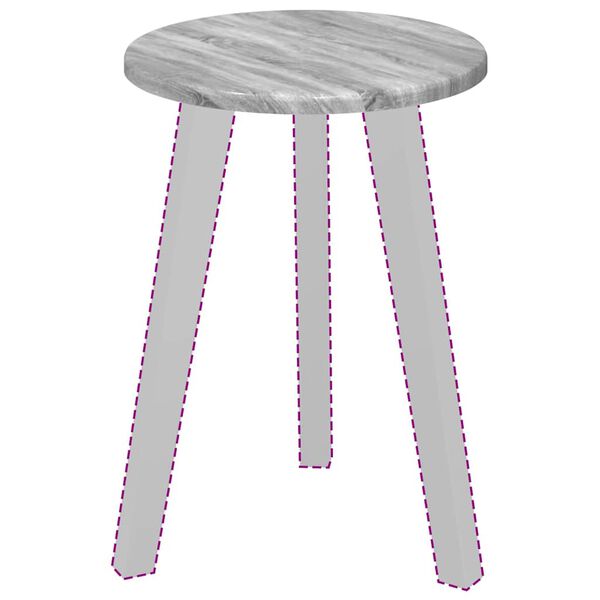 vidaXL Bordplade Grå Sonoma 30 x 30 x 1,5 cm Konstrueret træ