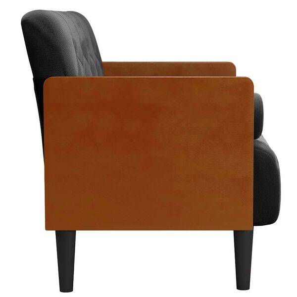 vidaXL elskovssofa med bolsterhynder 110 cm fl&oslash;jl sort