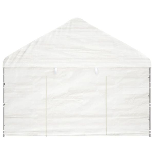 vidaXL pavillon med tag 15,61x4,08x3,22 m polyethylen hvid