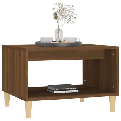 vidaXL sofabord 60x50x40 cm konstrueret træ brun egetræsfarve