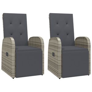 vidaXL havestole med hynder 2 stk. polyrattan gr&aring;