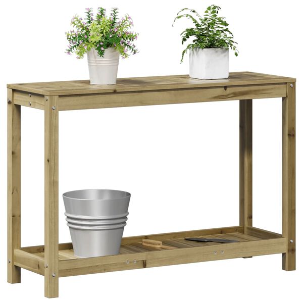 vidaXL plantebord med hylde 108x35x75 cm impr&aelig;gneret fyrretr&aelig;