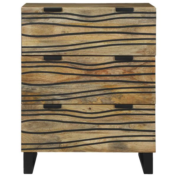 vidaXL Sideboard med skuffe Brun 60 x 33.5 x 75 cm Massivt mangotræ