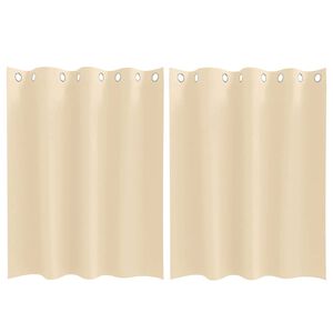 vidaXL M&oslash;rkl&aelig;gningsgardiner med ringe 2 stk. Cremefarvet 140 x 140 cm