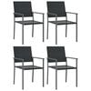 vidaXL havestole 4 stk. 54x62,5x89 cm polyrattan sort