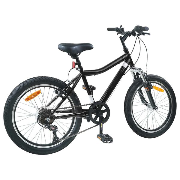 vidaXL B&oslash;rnecykel 20 tommer 6-Speed til b&oslash;rn i alderen 6-11 &aring;r Sort