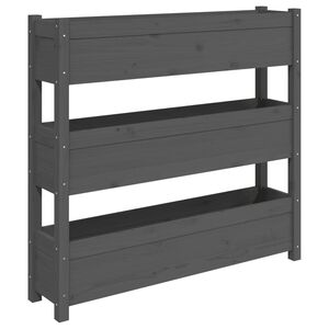 vidaXL plantekasse 112x25x104,5 cm massivt fyrretr&aelig; gr&aring;