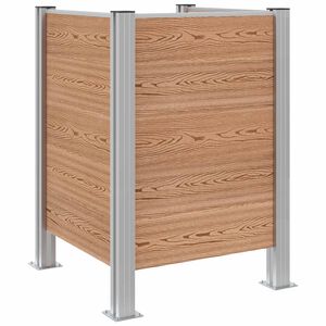 vidaXL Affaldsbeholderhegn Brun 85 x 85 x 115 cm Aluminium og WPC