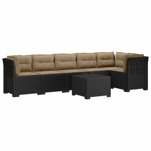 vidaXL 6-personers Have Sofa med Puder Rattan Look PP Antracit