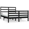 vidaXL sengeramme 150x200 cm King Size massivt fyrretr&aelig; sort