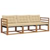 vidaXL Udend&oslash;rs sofagruppe med pude 3 pcs Naturlig og Beige