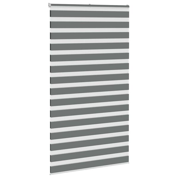 vidaXL zebragardin m&oslash;rkegr&aring; 130x200 cm stofbredde 125,9 cm polyester
