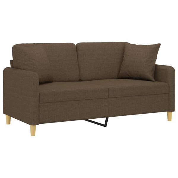 vidaXL 2-personers sofa med puder og hynder 140 cm stof brun