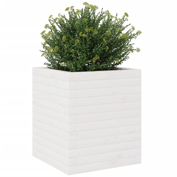 vidaXL plantekasse 40x40x46 cm massivt fyrretræ hvid