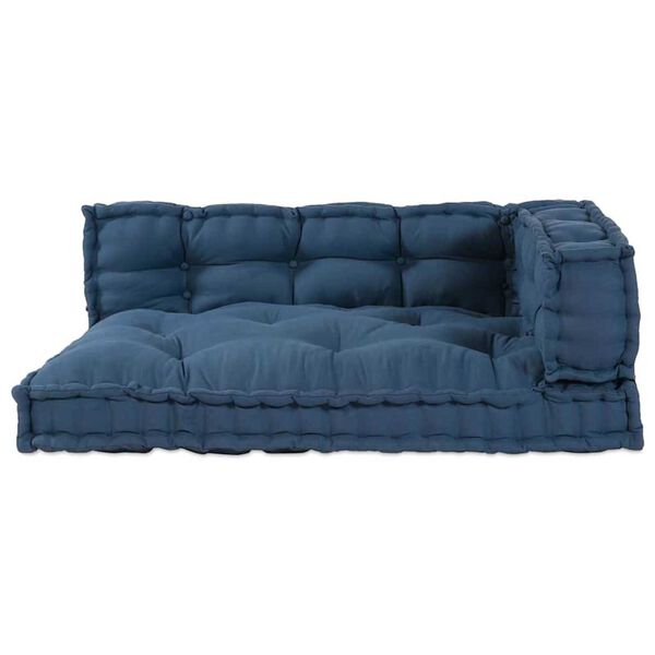 vidaXL Sofa pude 3 pcs Indigo Stof
