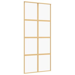 vidaXL skyded&oslash;r 90x205 cm klart sikkerhedsglas og aluminium guldfarvet