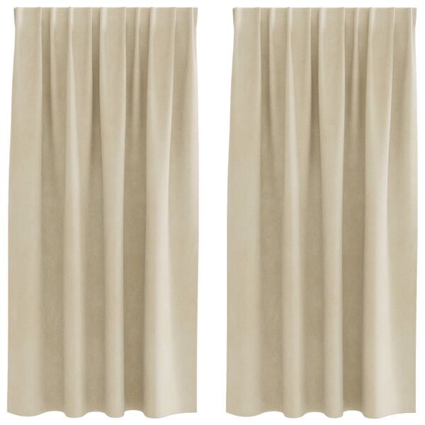 vidaXL Mørklægningsgardiner 2 pcs Creme 140 x 175 cm Fløjl