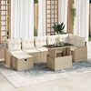 vidaXL Havesofa S&aelig;t 8 pcs Beige polyrattan