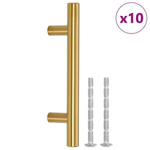 vidaXL skabsh&aring;ndtag 10 stk. 64 mm rustfrit st&aring;l guldfarvet