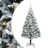 vidaXL Kunstigt juletr&aelig; Hvid 210 cm PVC og St&aring;l og Plastik